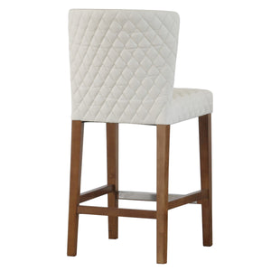 Albie Diamond Stitching Leatherette Counter Stool Danburry White
