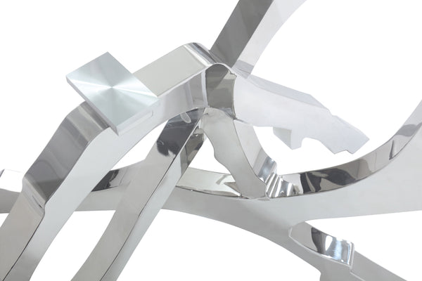 VIG Furniture Modrest Legend Modern Glass & Stainless Steel Dining Table VGVCT8111-STL