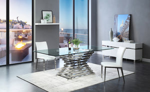 VIG Furniture Modrest Crawford Modern Rectangular Glass Dining Table VGVCT8909-L
