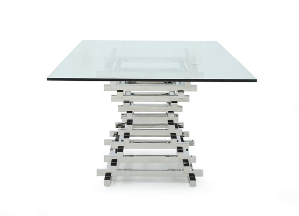 VIG Furniture Modrest Crawford Modern Rectangular Glass Dining Table VGVCT8909-L