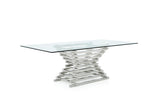 VIG Furniture Modrest Crawford Modern Rectangular Glass Dining Table VGVCT8909-L