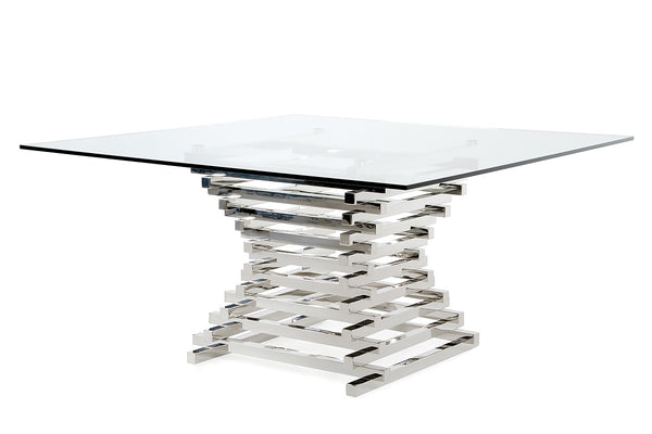 VIG Furniture Modrest Crawford Contemporary Clear Glass Square Dining Table VGVCT8909 VGVCT8909