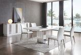 VIG Furniture Modrest Kingsley Modern Marble & Stainless Steel Dining Table VGVCT8933-STL