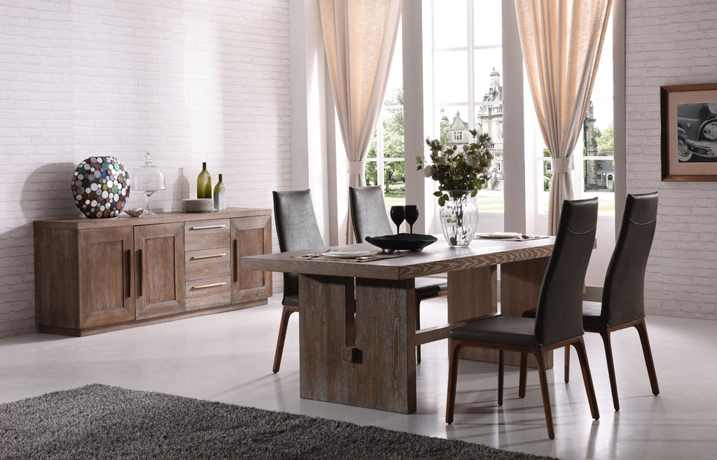 VIG Furniture Modrest Cologne Modern White Wash Oak Dining Table VGVCT8962