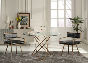VIG Furniture Modrest Rosario Modern Round Rosegold Dining Table VGVCT8979