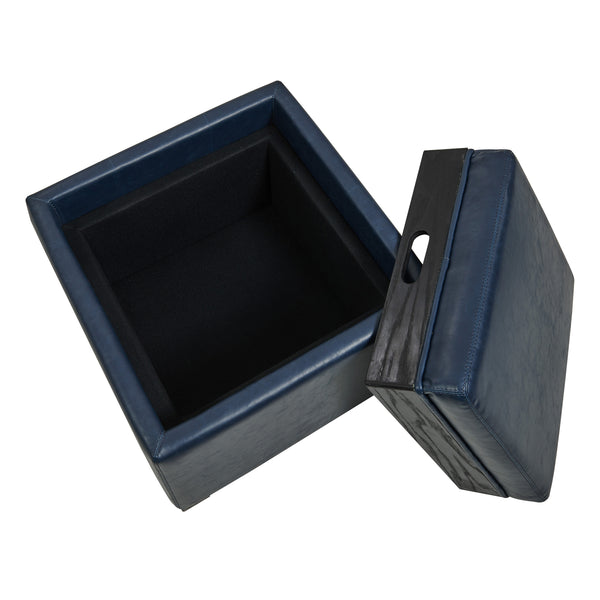 Cameron Square Bonded Leather Storage Ottoman - Stylish, Durable & Versatile Seating with Hidden Storage