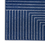 Nourison Calvin Klein Ck023 Balance BLN01 Modern & Contemporary Machine Made Power-loomed Indoor only Area Rug Navy/Ivory 7'10" x 9'10" 99446081278