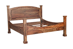Porter Designs Taos Solid Sheesham Wood King Natural Bed Brown 04-196-17-9046H-KIT