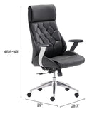 Zuo Modern Boutique 100% Polyurethane, Plywood, Steel, Nylon, Aluminum Alloy Modern Commercial Grade Office Chair Black, Silver 100% Polyurethane, Plywood, Steel, Nylon, Aluminum Alloy