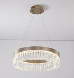 Bethel Gold LED Chandelier in Stainless Steel & Crystal