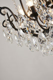 Bethel Matte Black Chandelier in Iron & Crystal & Glass