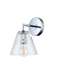 Bethel Chrome Wall Sconce in Metal & Glass