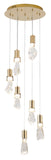 Bethel Brushed Gold Chandelier in Stainless Steel & Crystal