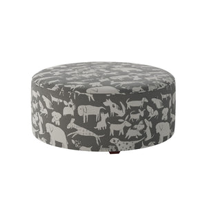 Fusion 140-C Transitional Cocktail Ottoman 140-C Doggie Graphite 39" Round Cocktail Ottoman