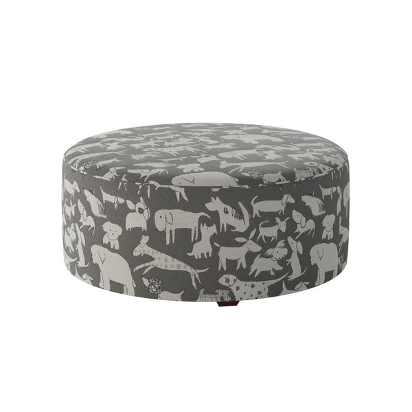 Fusion 140-C Transitional Cocktail Ottoman 140-C Doggie Graphite 39" Round Cocktail Ottoman