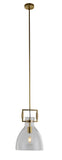 Bethel Brass Single Pendant Lighting in Metal & Glass