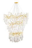 Bethel Gold Chandelier in Aluminum & Glass