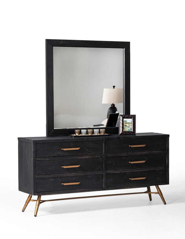 VIG Furniture Nova Domus Tabitha Modern Dark Brown Recycled Pine Mirror VGWH180490301