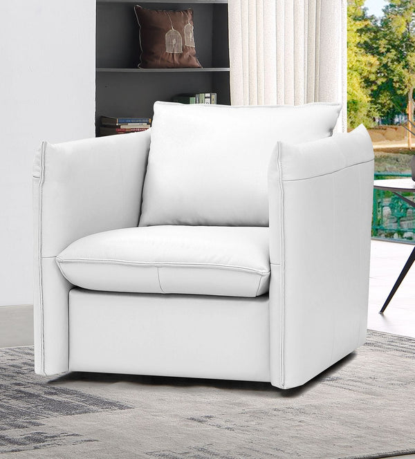 VIG Furniture Divani Casa Tamworth - Modern White Leather Swivel Lounge Chair VGEVN912-WHT-CH