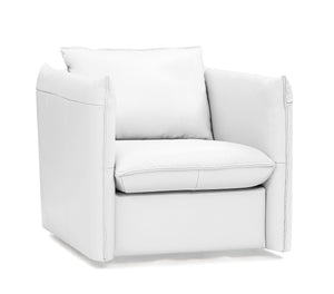 VIG Furniture Divani Casa Tamworth - Modern White Leather Swivel Lounge Chair VGEVN912-WHT-CH