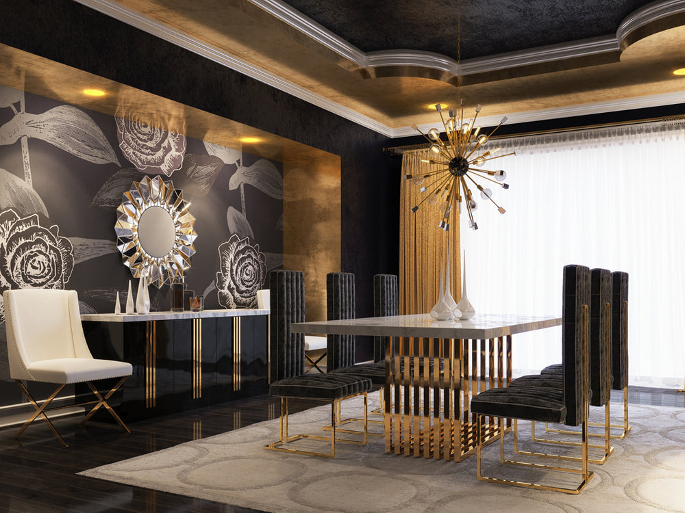 VIG Furniture Modrest Kingsley Modern Marble & Rosegold Dining Table VGVCT8933