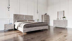 VIG Furniture Eastern King Nova Domus Alexa Italian Modern Grey Bed VGACALEXA-BED-EK