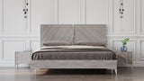 Queen Nova Domus Alexa Italian Modern Grey Bedroom Set