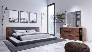 VIG Furniture Nova Domus Jagger Modern Dark Grey & Walnut Bed VGMABR-55-BED