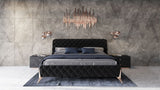 VIG Furniture Modrest Legend - Modern Black Velvet & Rosegold Bed VGVCBD8111-15-BLKROSE-BED