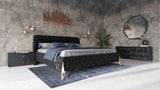 VIG Furniture Modrest Legend - Modern Black Velvet & Rosegold Bed VGVCBD8111-15-BLKROSE-BED