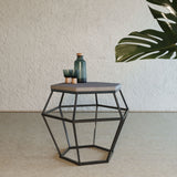 VIG Furniture Modrest Tartan Modern Concrete & Metal End Table VGLBGEOM-LT70-02