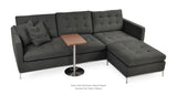 Harvard End Table Set: Taxim Sofa Sectional Black Pepper and One Harvard End Table Walnut