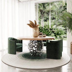 VIG Furniture Modrest Taylor - Round 63" Live Edge Dining Table VGEDRTLE160002-LRG-BRN-DT