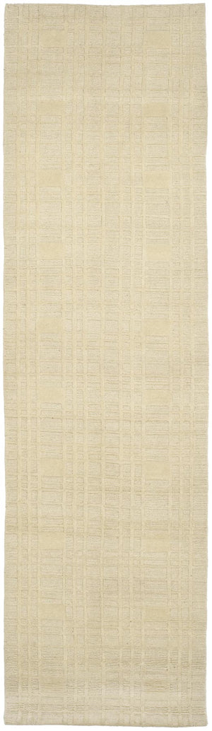 Tibetan Tb120  Hand Knotted Wool & Silk Pile Rug Ivory