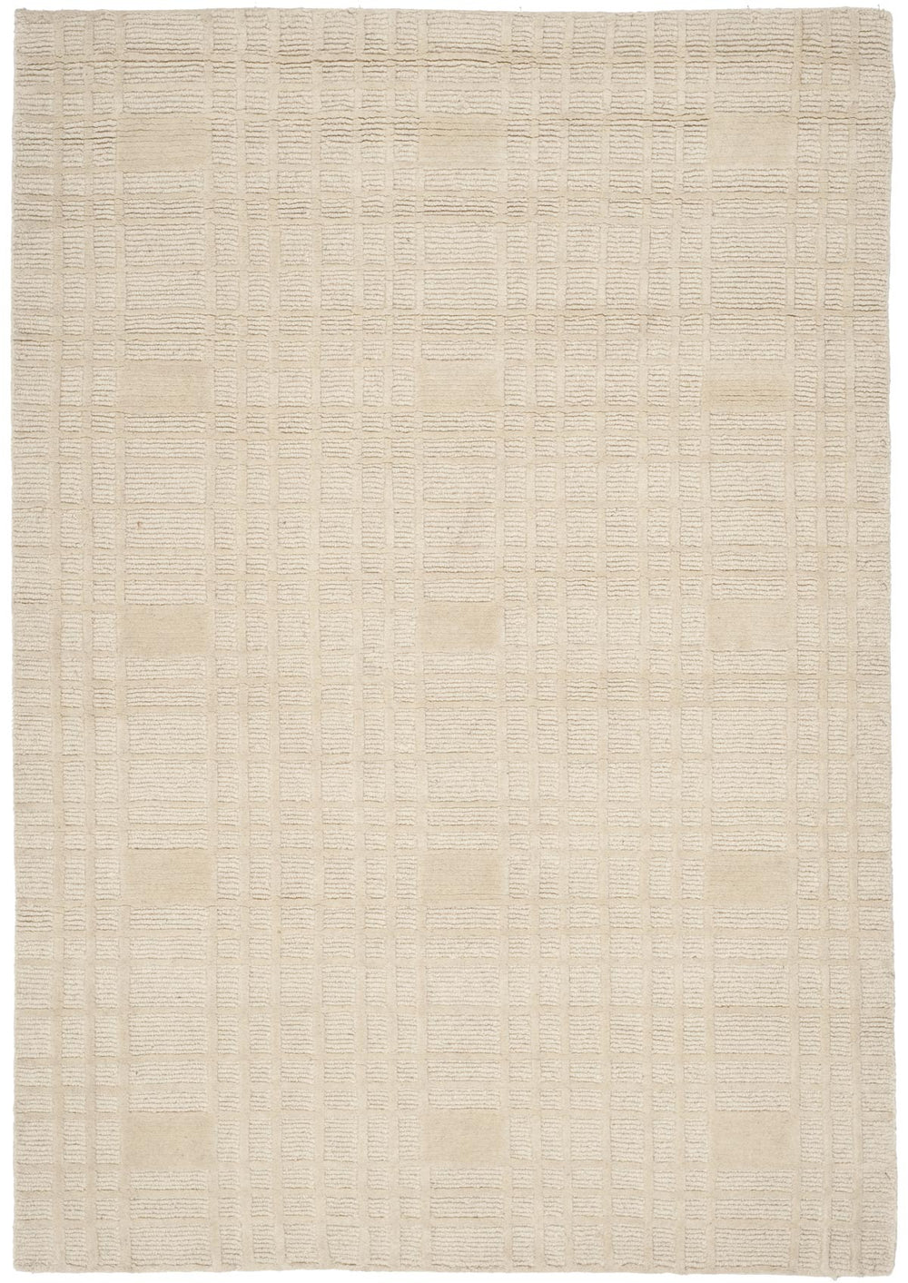 Tibetan Tb120  Hand Knotted Wool & Silk Pile Rug Ivory