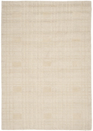 Tibetan Tb120  Hand Knotted Wool & Silk Pile Rug Ivory