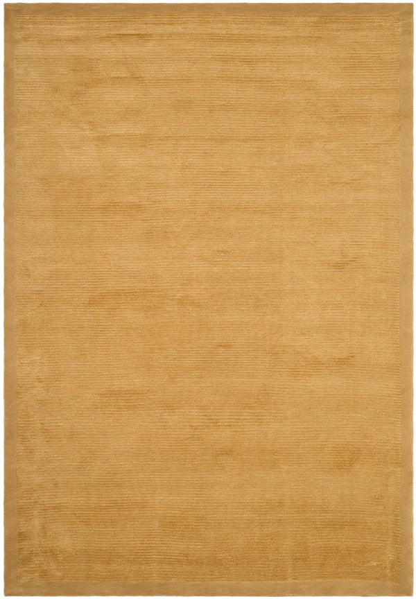 Tibetan Tb212  Hand Knotted Silk & Wool Pile Rug Gold