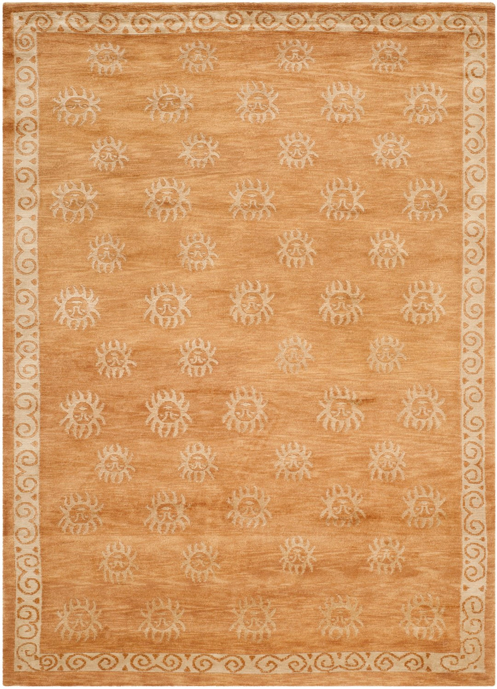TB335 Hand Knotted Silk & Wool Rug - Luxurious Rectangle Design for Elegant Home Décor