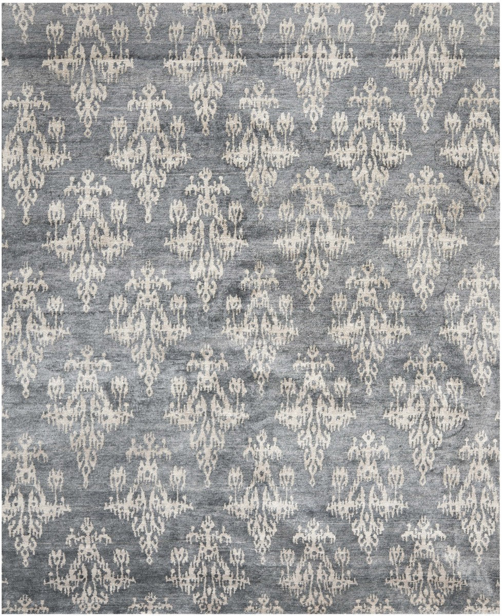 Tebbati Rugs Tibetan Hand Knotted Rug - Luxurious Wool and Viscose Blend for Elegan