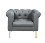 Giovanni Grey Leather Club Chair