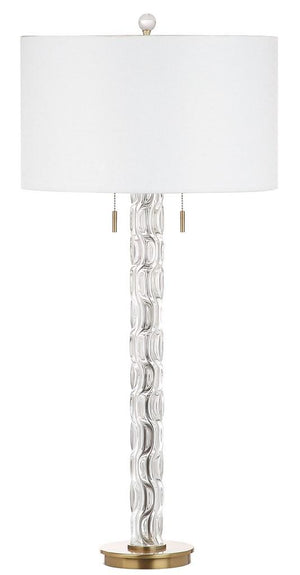 Safavieh Rayna Table Lamp 37" Clear Gold Off White Cotton Glass TBL4000A 889048257160