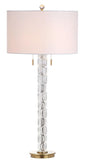 Safavieh Rayna Table Lamp 37" Clear Gold Off White Cotton Glass TBL4000A 889048257160