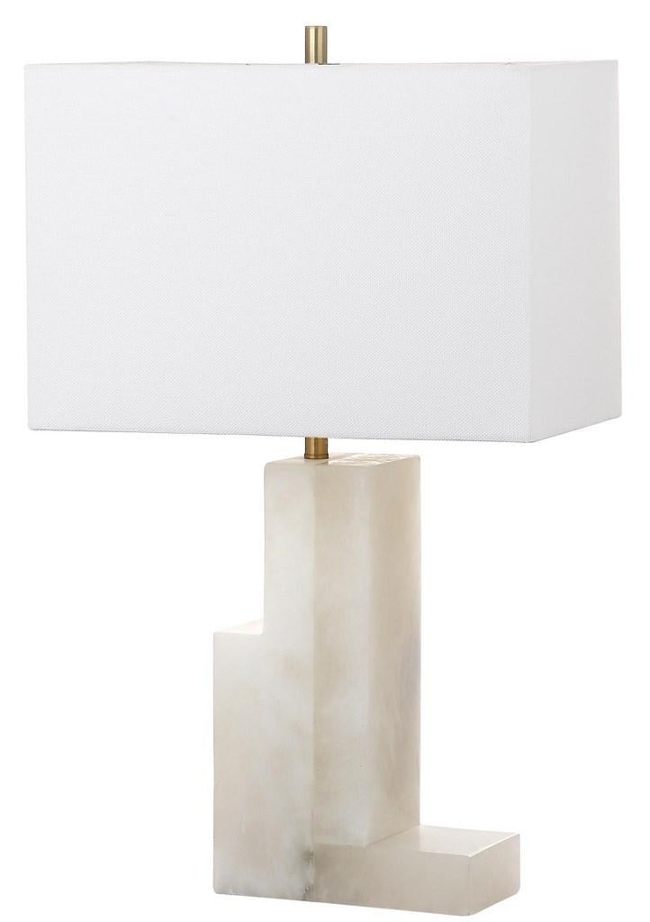 Safavieh Cora Alabaster Table Lamp 27.75" White Gold Cotton Marble TBL4001A 889048257177