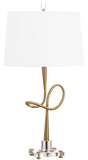 Safavieh Hensley Table Lamp 30.25" Gold Clear Off White Cotton Metal Crystal TBL4002A 889048257184