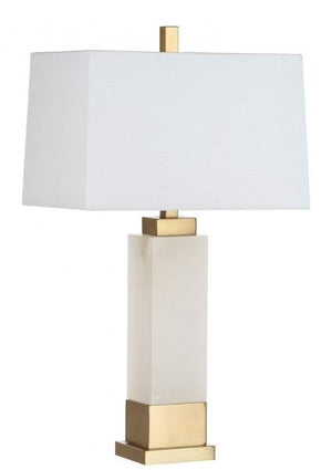 Safavieh Rozella Alabaster Table Lamp 29.5" White Gold Cotton Marble Metal TBL4006A 889048257313