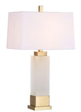 Safavieh Rozella Alabaster Table Lamp 29.5" White Gold Cotton Marble Metal TBL4006A 889048257313