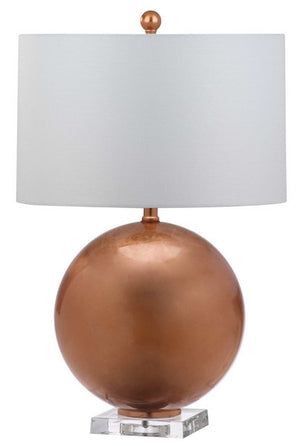 Safavieh Jenoa Table Lamp 26" Copper Off White Silver Cotton Glass TBL4028A 889048324619