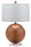 Safavieh Jenoa Table Lamp 26" Copper Off White Silver Cotton Glass TBL4028A 889048324619