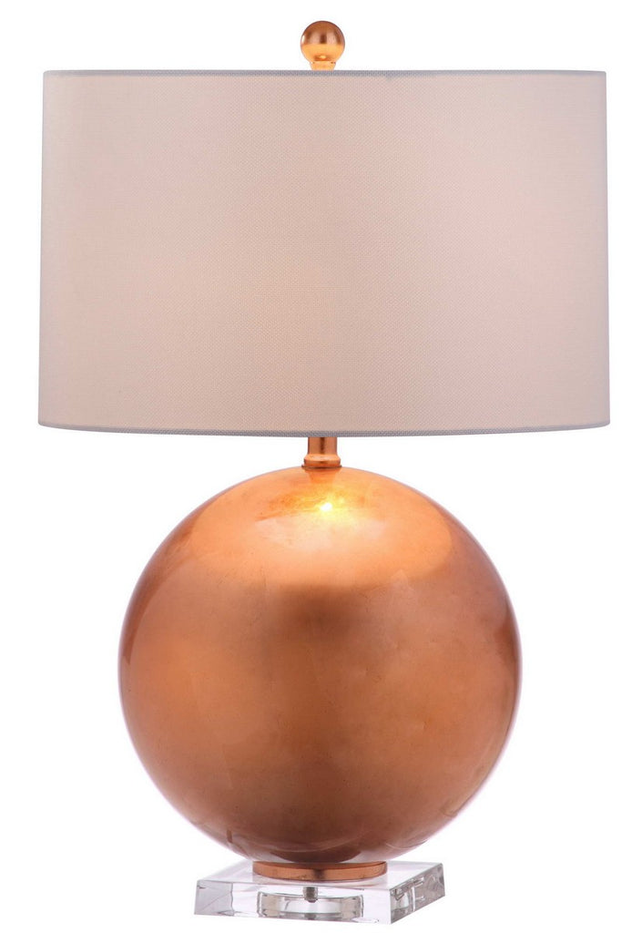 Safavieh Jenoa Table Lamp 26" Copper Off White Silver Cotton Glass TBL4028A 889048324619