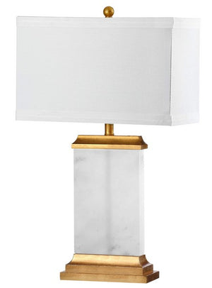 Safavieh Delilah Alabaster Table Lamp 30" White Gold Cotton TBL4067A 889048443174